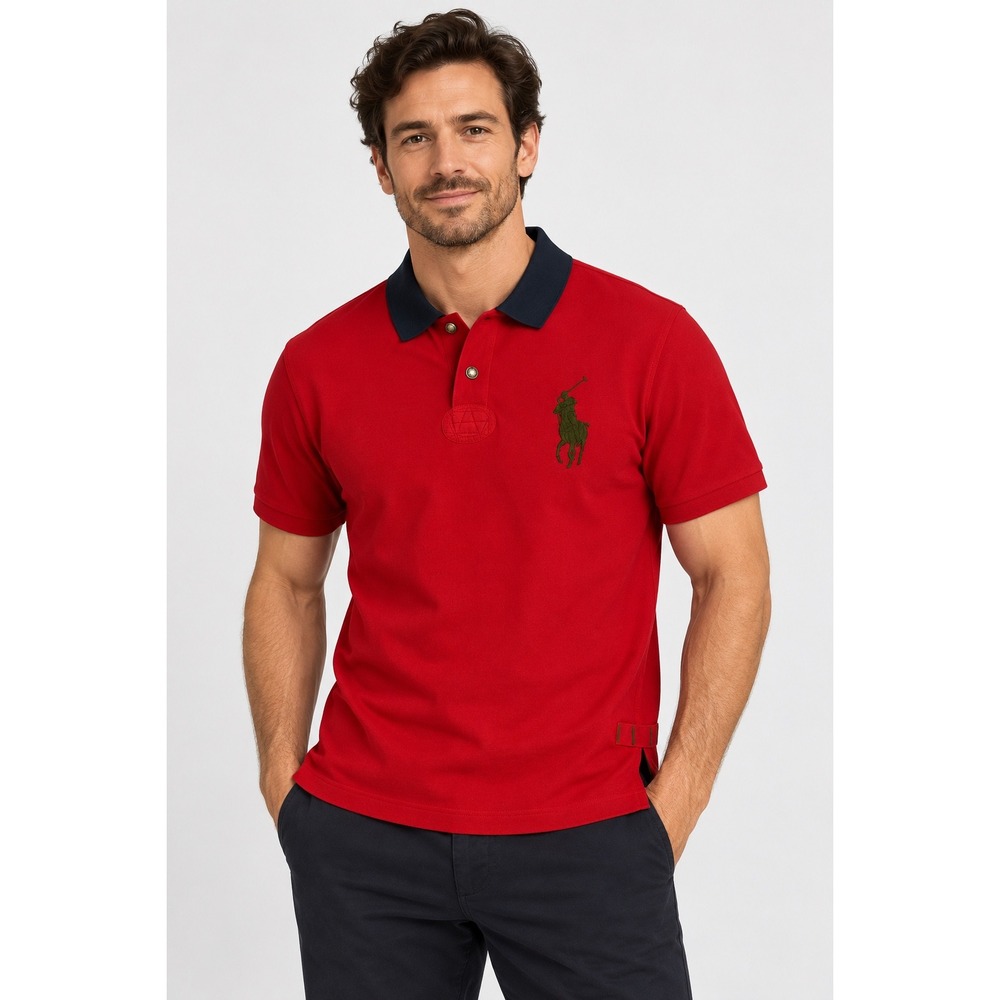 Polo Ralph Lauren Big Pony Polo Shirt Mens XL Red Custom Fit Short Sleeve